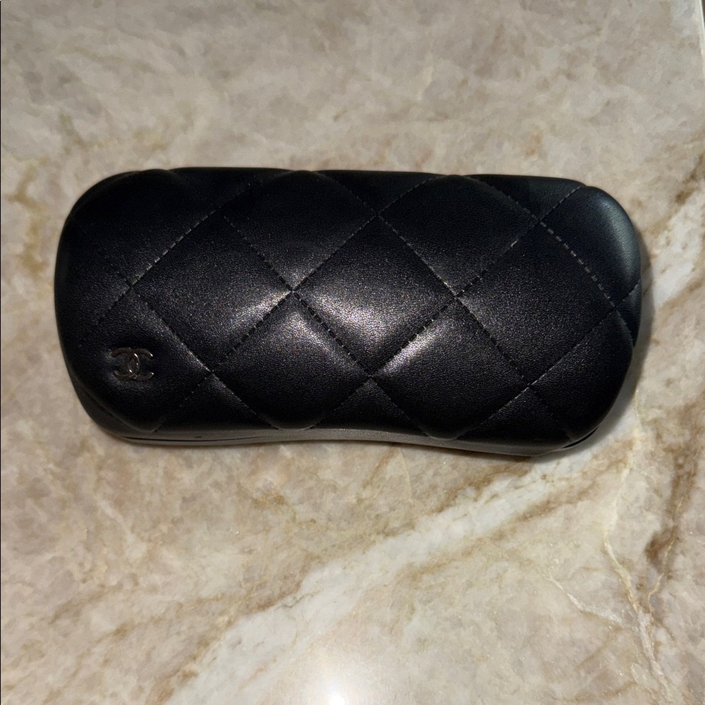 CHANEL Black Quilted Sunglasses Case